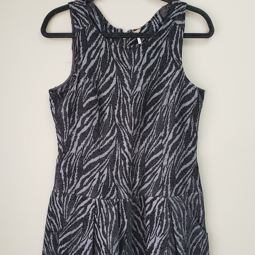 Free People Zebra Skater Dress Fit and Fab Sz 8